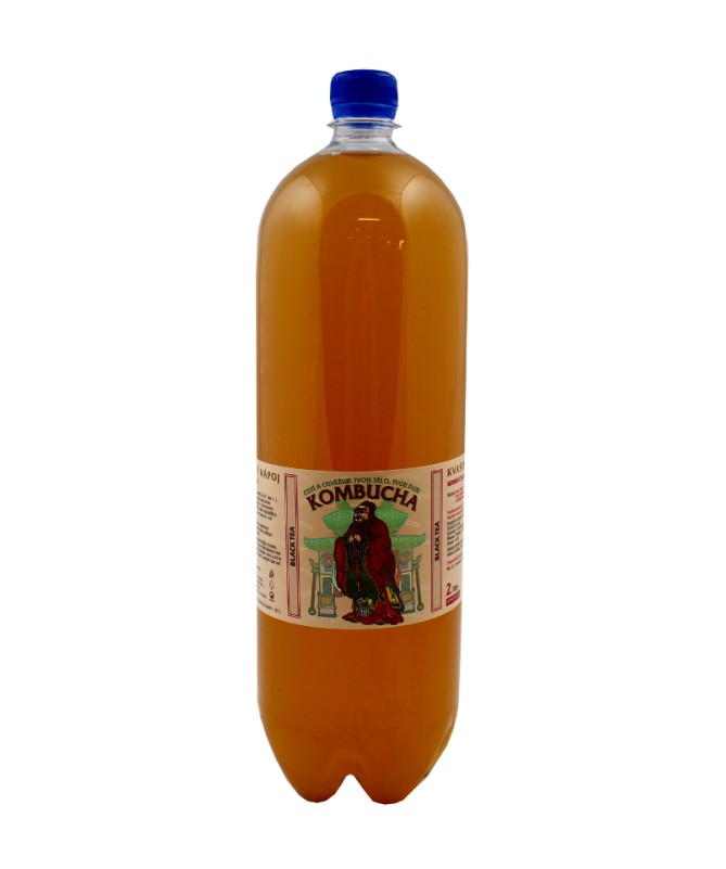 Kombucha černý čaj Stevikom 2l