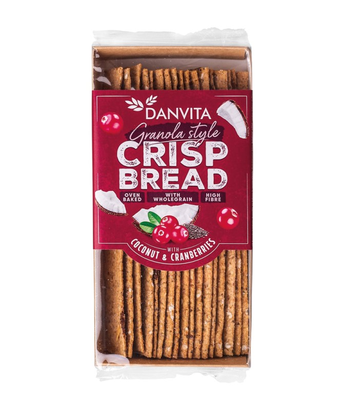 Granola plátky s kokosem, brusinkami a chia 130g Danvita