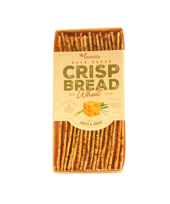 Pšeničný křehký chléb se sýrem a pažitkou 130g Danvita