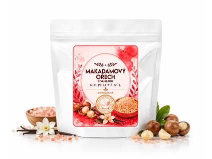 Makadamový ořech s vanilkou - koupelová sůl 200g