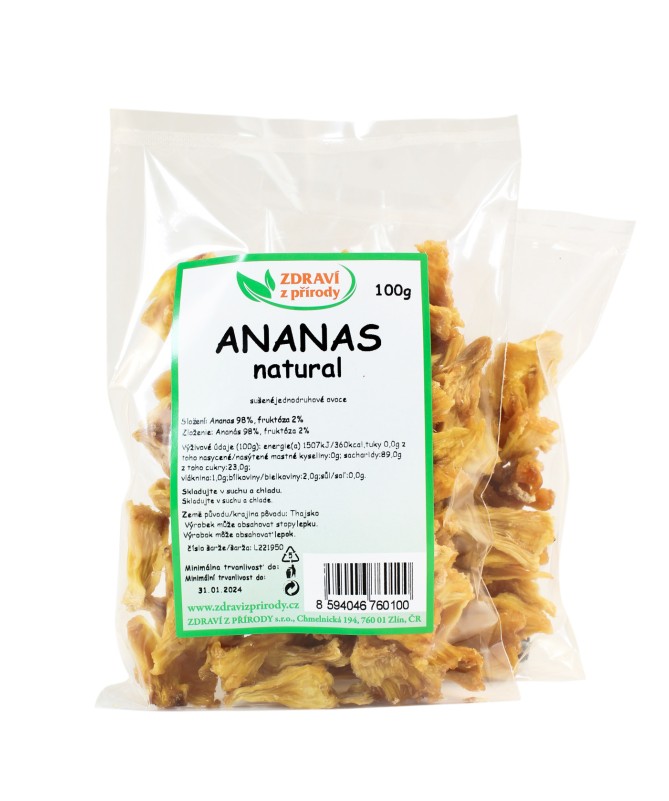Ananas natural kousky 100g ZP